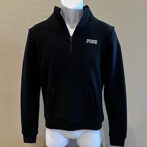 PINK Victoria's Secret Women's Black 3/4 Zip-Up Sweater